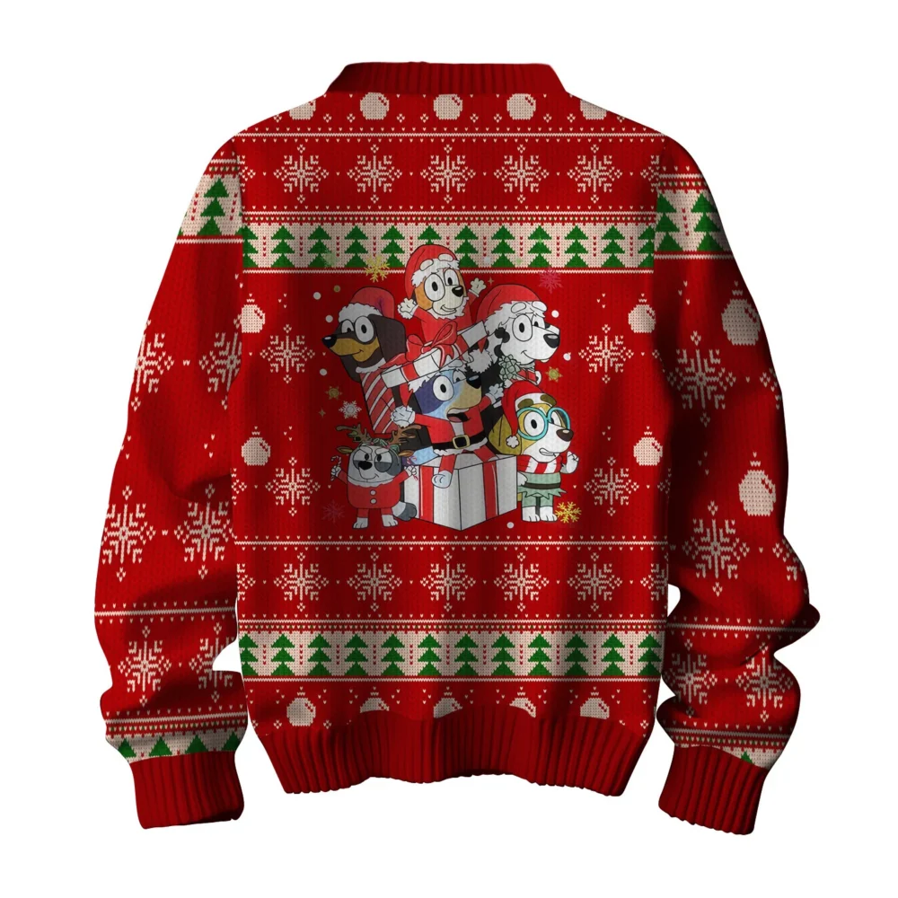 Bluey Bingo Bandit and Friends Christmas Ugly Sweater | Holiday Family Jumper – Narides