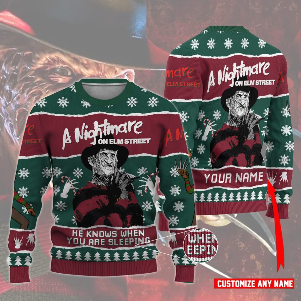 Freddy Krueger He Knows When You're Sleeping Ugly Christmas Sweater | Holiday Jumper – Narides