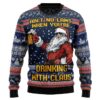 Funny Santa Ain't No Laws When You're Drinking with Claus Ugly Christmas Sweater | Holiday Jumper – Narides