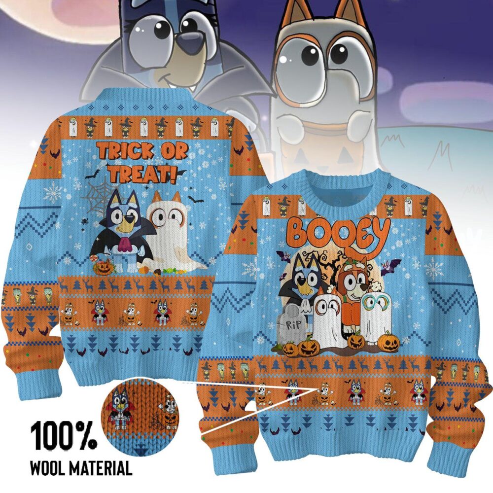 Bluey Bingo and Bandit Booey Christmas Ugly Sweater | Holiday Jumper – Narides