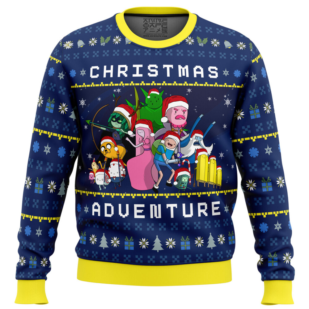 Adventure Time Christmas Quest Ugly Christmas Sweater - Holiday Jumper Sweatshirt - Narides