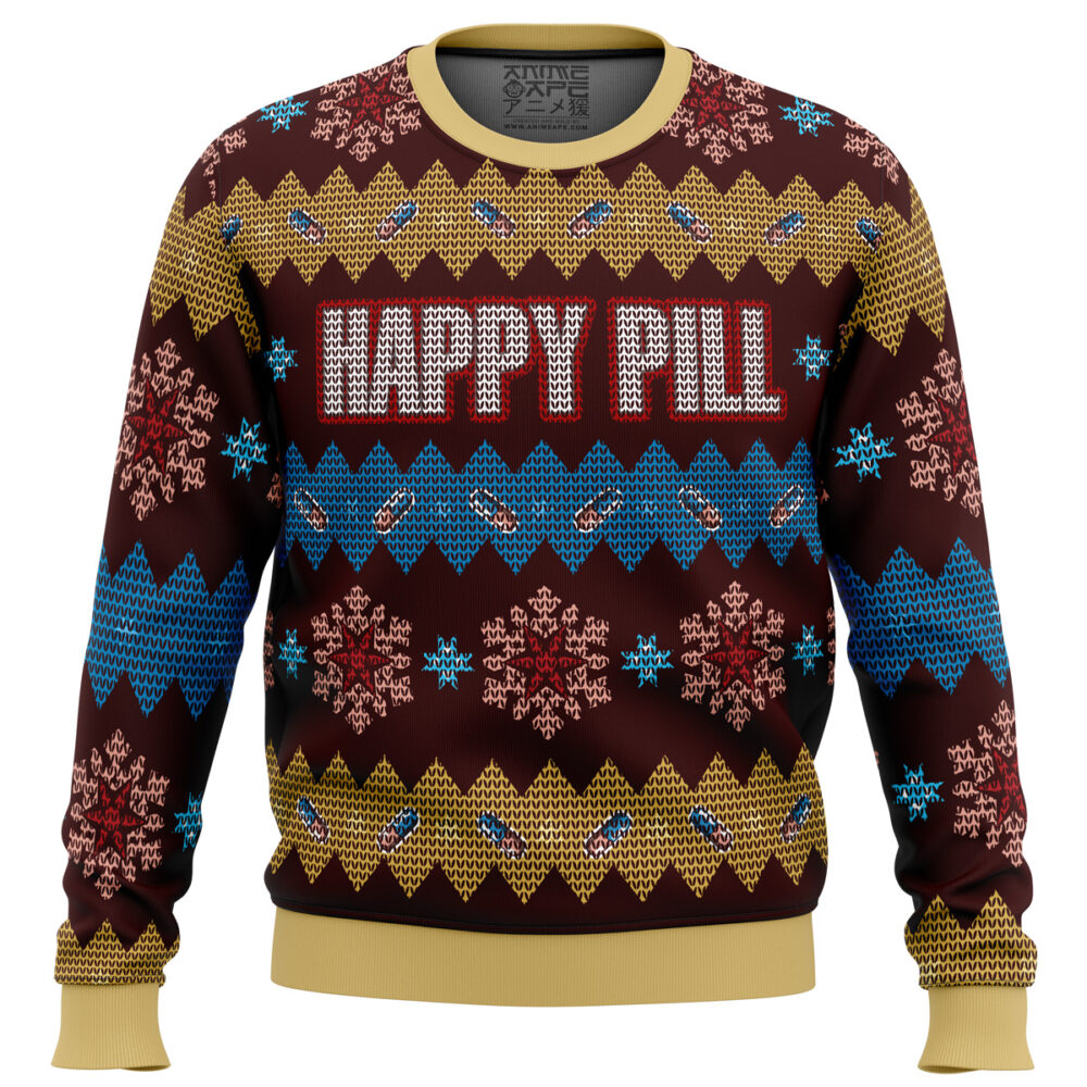 Akira Happy Pill Ugly Christmas Sweater - Holiday Jumper Sweatshirt - Narides