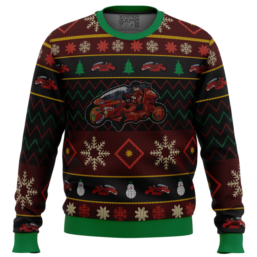 Akira Shotaro Kaneda Bike Ugly Christmas Sweater - Holiday Jumper Sweatshirt - Narides