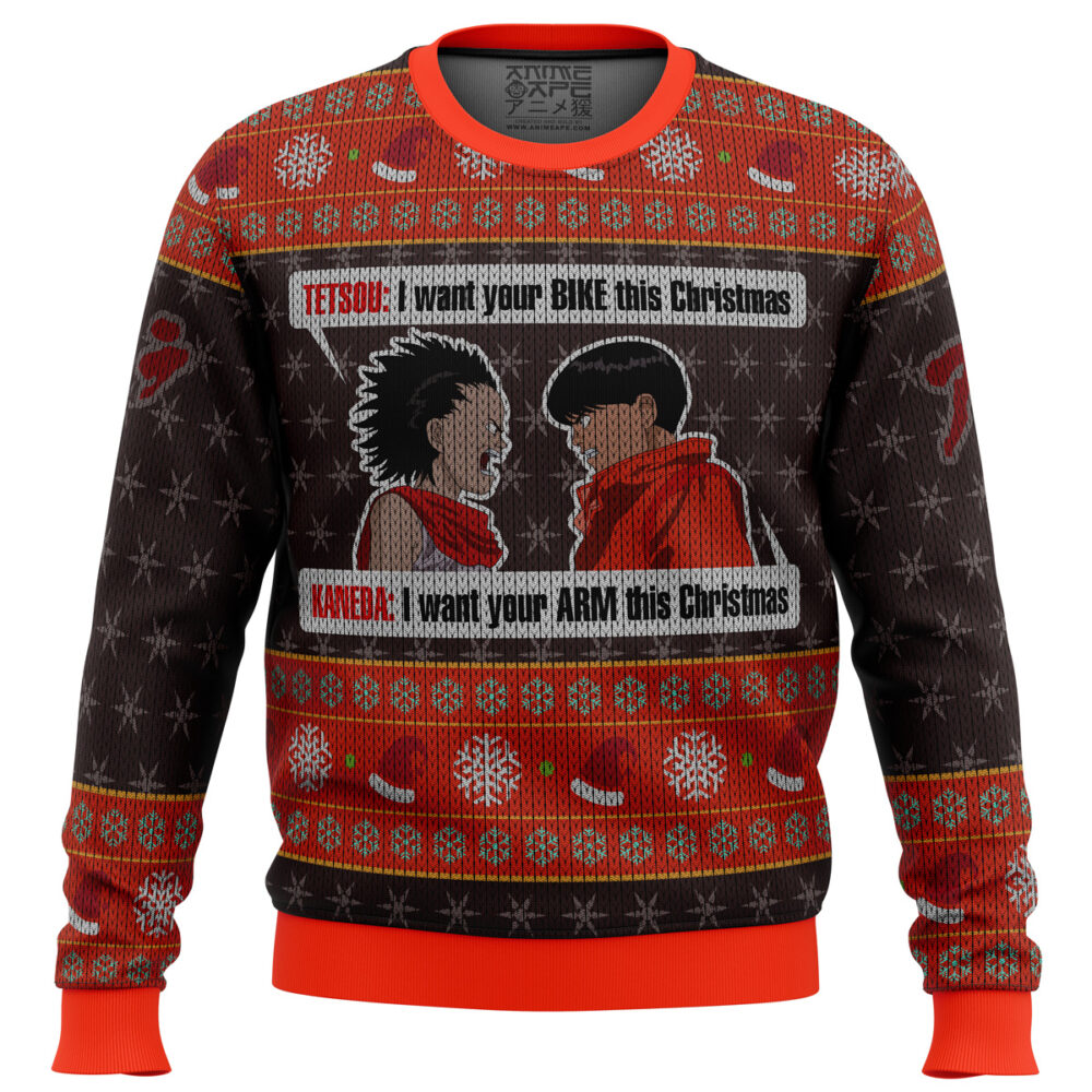 Akira Tetsou Shima and Shotaro Kaneda Ugly Christmas Sweater - Holiday Jumper Sweatshirt - Narides