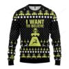 Alien I Want To Believe Christmas Awesome Ugly Sweater - Narides