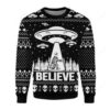 Alien Ufo Believe Bigfoot Christmas Ugly Sweater - Narides