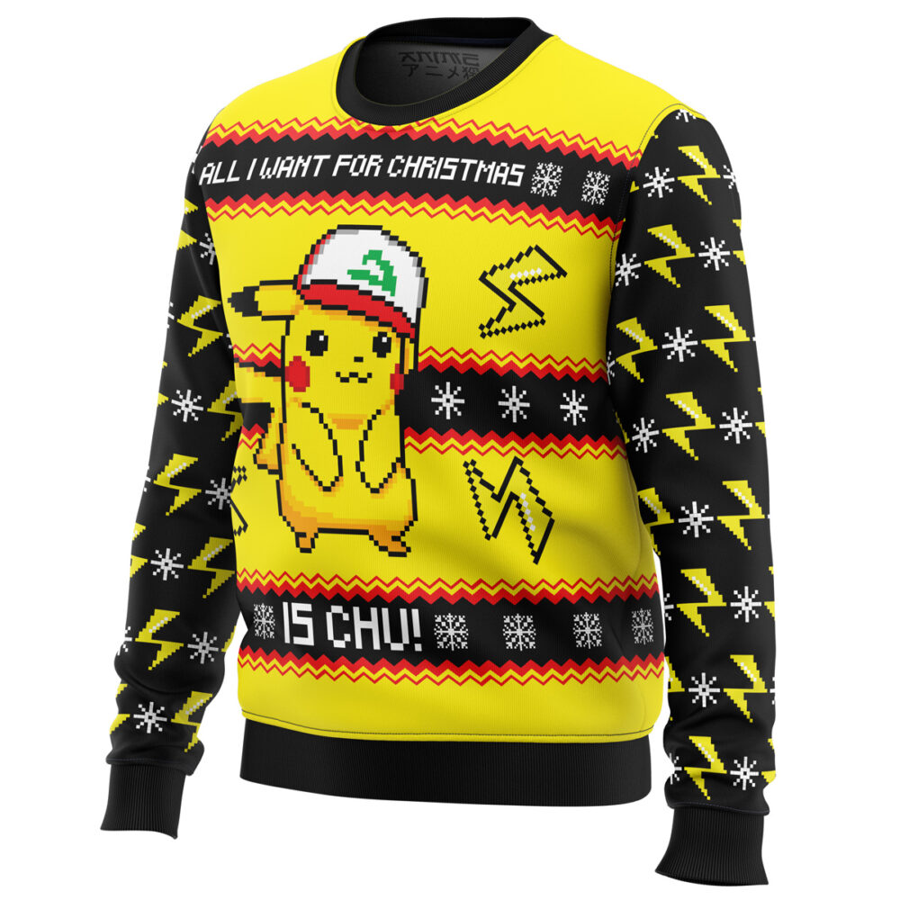 All I Want For Christmas Is CHU! Ugly Christmas Sweater - Holiday Jumper Sweatshirt - Narides