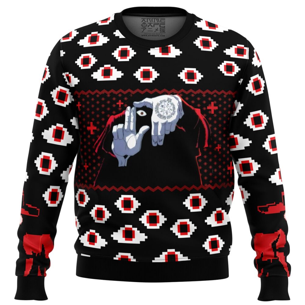 Alucard Eyes Hellsing Ugly Christmas Sweater - Holiday Jumper Sweatshirt - Narides