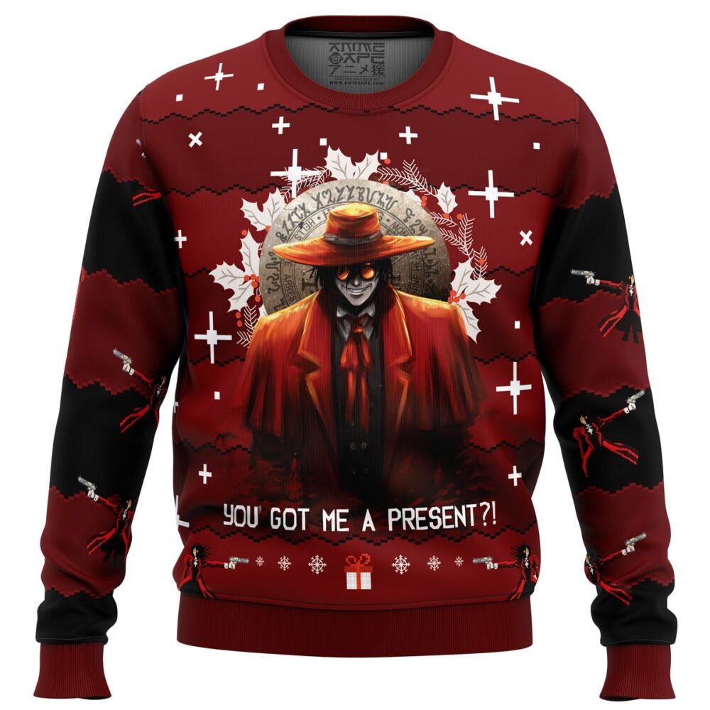 Alucard Hellsing Ugly Christmas Sweater - Holiday Jumper Sweatshirt - Narides