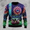 Amazing Hippie Van And Sunflower Eyes Christmas Unisex Full Size Colorful Us3837 Awesome Ugly Sweater - Narides