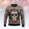 Awesome Sugar Skull Calavera Christmas Ugly Sweater - Narides