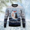 Back Cat Love Santa Moon Christmas Awesome Ugly Sweater - Narides