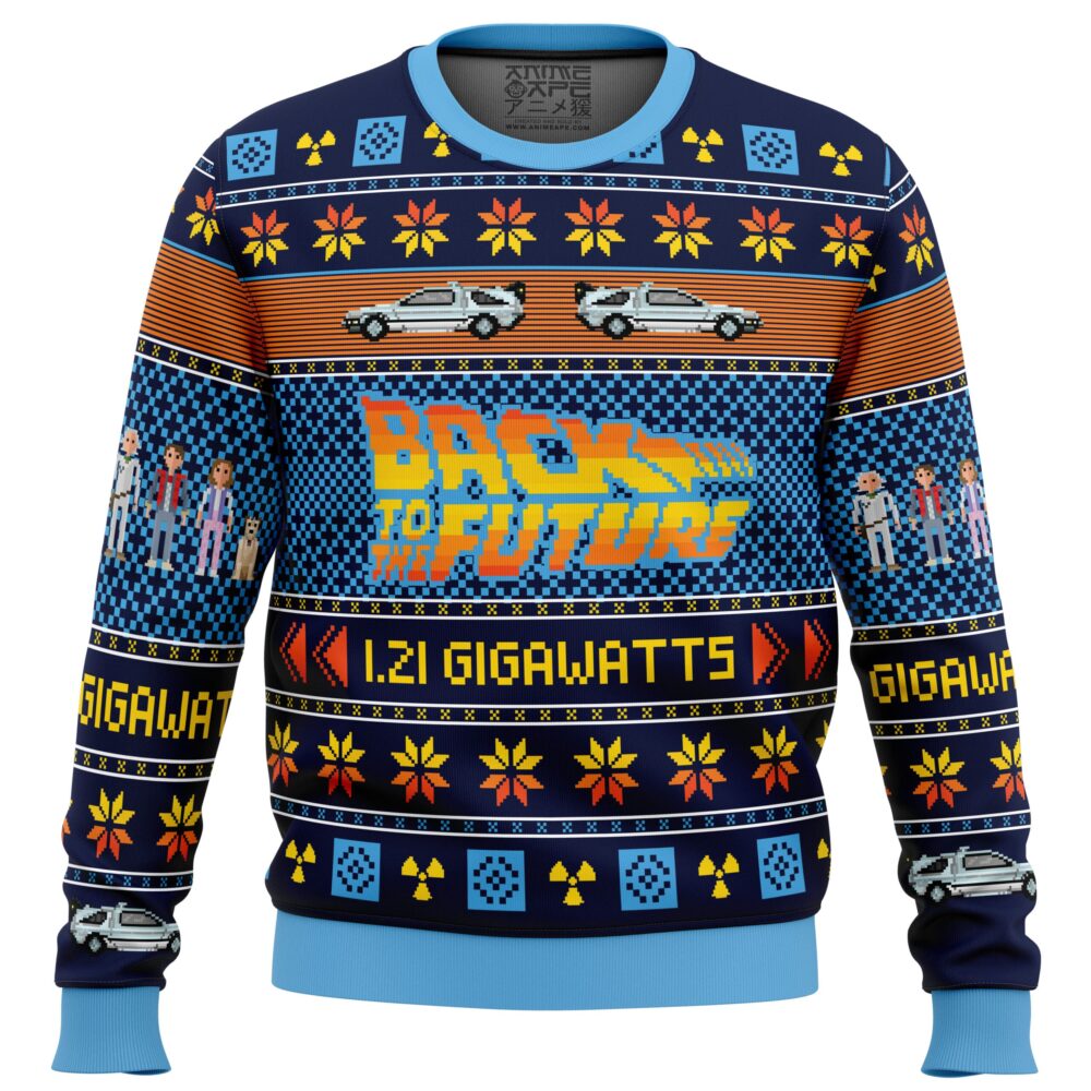 Back To The Future Ugly Christmas Sweater - Holiday Jumper Sweatshirt - Narides