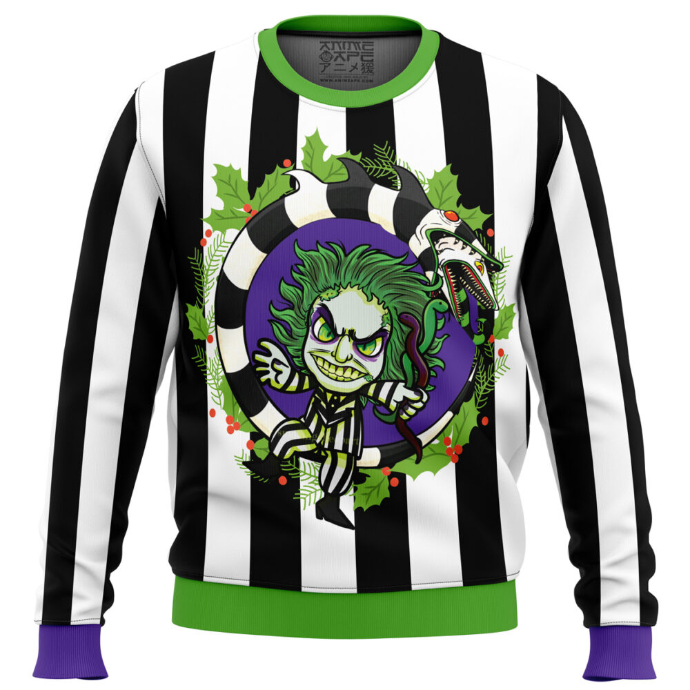 Beetle Juice Ugly Christmas Sweater - Holiday Jumper Sweatshirt - Narides