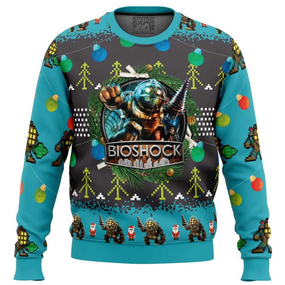 Big Daddy Bioshock v2 Ugly Christmas Sweater - Holiday Jumper Sweatshirt - Narides