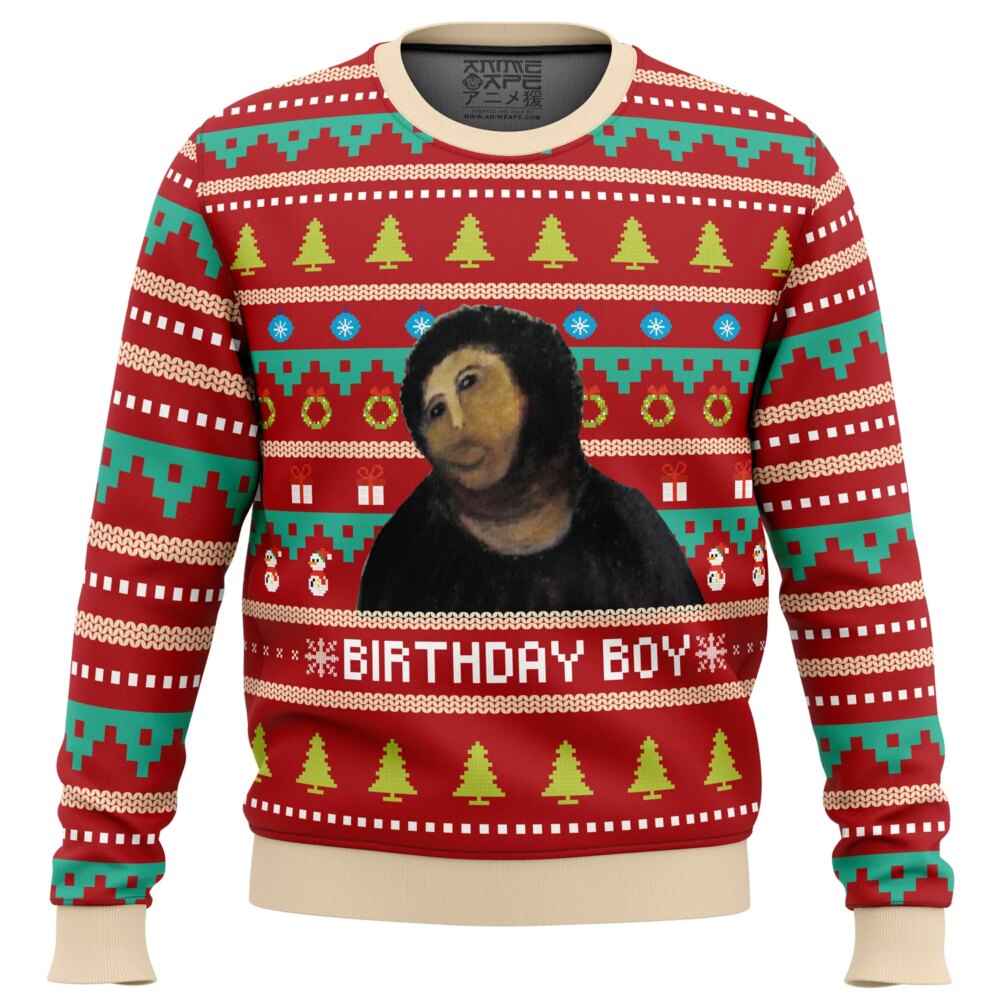 Birthday Boy Potato Jesus Ugly Christmas Sweater - Holiday Jumper Sweatshirt - Narides