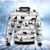 Black Cat Christmas Music Christmas Awesome Ugly Sweater - Narides