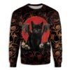 Black Cat Halloween Christmas Ugly Sweater - Narides