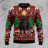 Black Cat Pine Tree Christmas Christmas Ugly Sweater - Narides