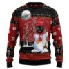 Black Cat Snowman T210 Christmas Ugly Sweater - Narides