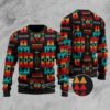 Black Native Tribal Pattern Christmas Awesome Ugly Sweater - Narides