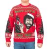 Bob Ross Santa Happy Little Xmas Trees Christmas Awesome Ugly Sweater - Narides