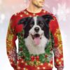 Border Collie Christmaslight Kvh Christmas Awesome Ugly Sweater - Narides