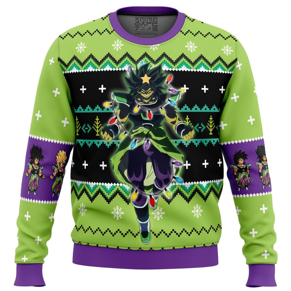 Broly Dragon Ball Z Ugly Christmas Sweater - Holiday Jumper Sweatshirt - Narides