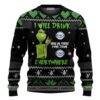 Busch Light Beer Grinch I Will Drink Everywhere Limited Ugly Sweater - Narides