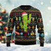 Cactus Wearing Santa Claus Hat Limited Ugly Sweater - Narides