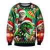 Cat Riding Dinosaur Christmas Awesome Ugly Sweater - Narides