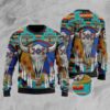 Cattle Skull Blue Native Tribes Christmas Limited Ugly Sweater - Narides