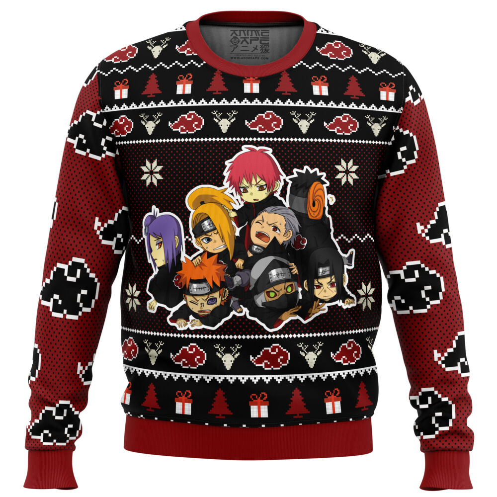 Chibi Akatsuki Ugly Christmas Sweater - Holiday Jumper Sweatshirt - Narides