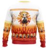 Chibi Christmas Kyojuro Rengoku Demon Slayer Ugly Christmas Sweater - Holiday Jumper Sweatshirt - Narides