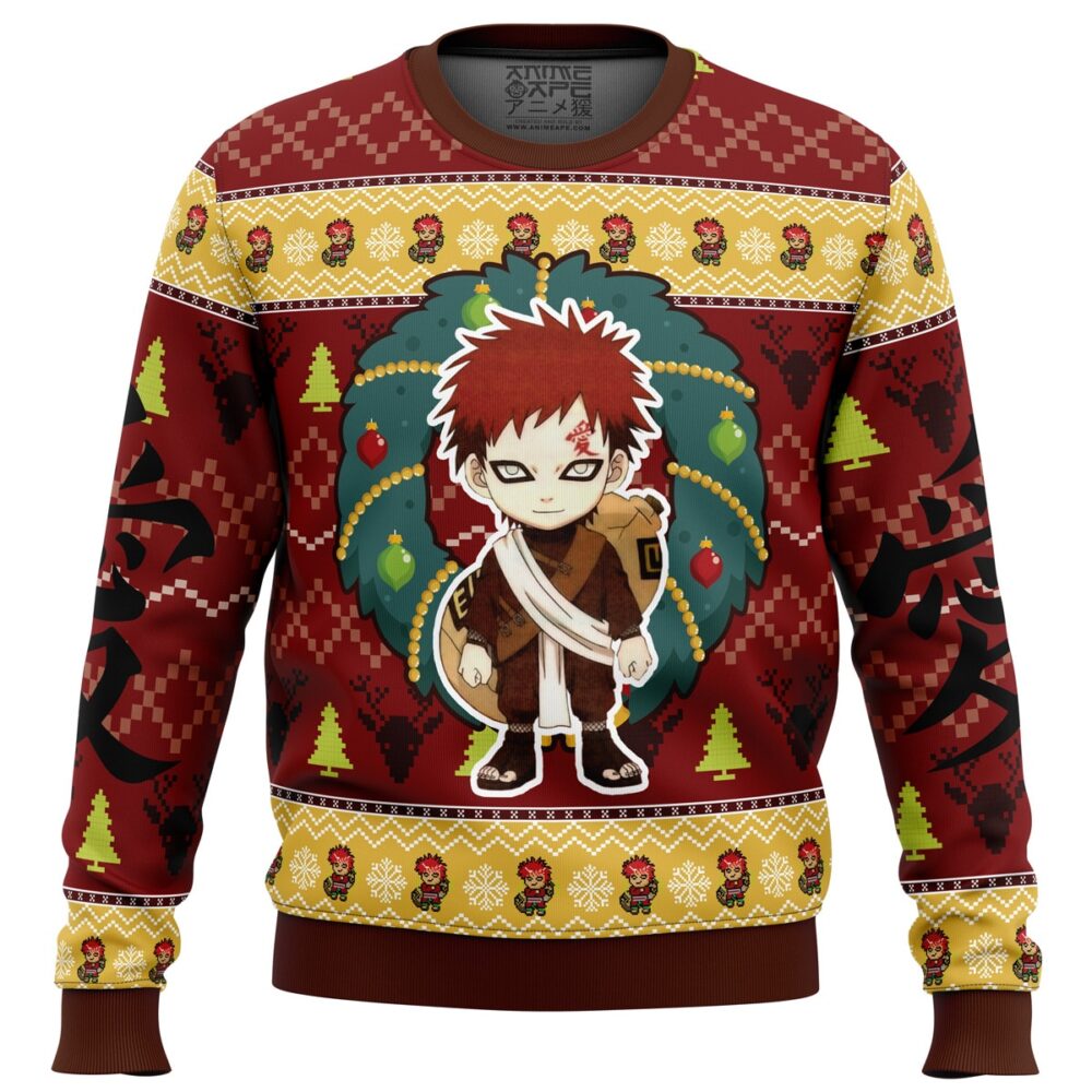 Chibi Gaara Shippuden Ugly Christmas Sweater - Holiday Jumper Sweatshirt - Narides