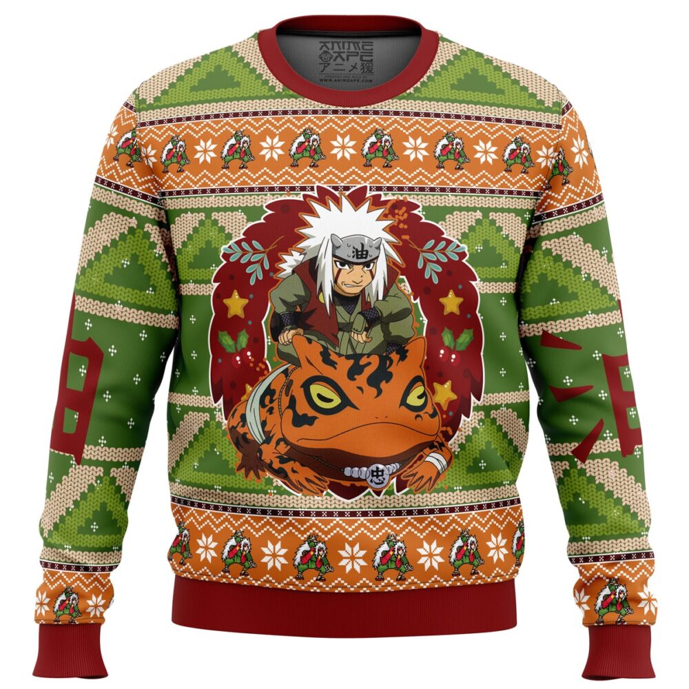 Chibi Jiraiya Shippuden Ugly Christmas Sweater - Holiday Jumper Sweatshirt - Narides