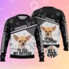 Chihuahua To All My Haters Black And White Christmas Awesome Ugly Sweater - Narides