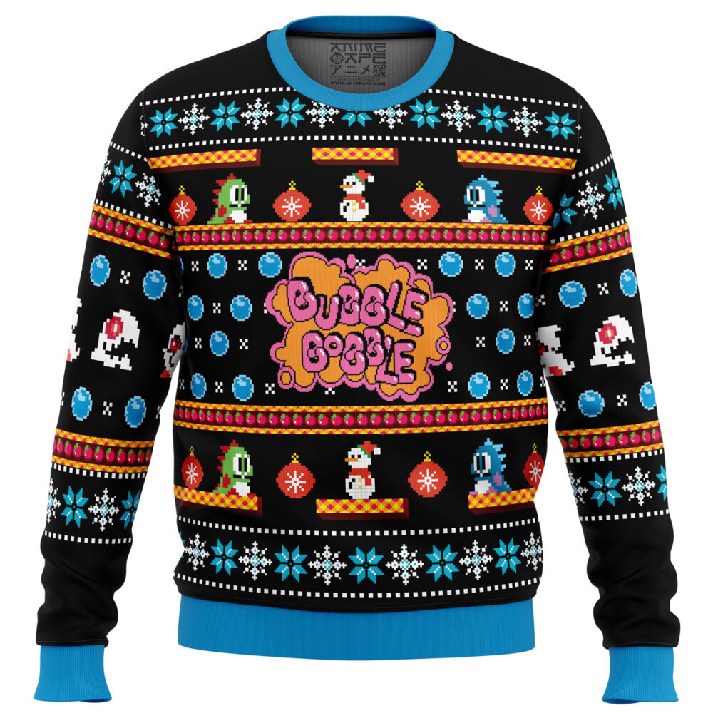 Christmas Bubble Bobble Ugly Christmas Sweater - Holiday Jumper Sweatshirt - Narides