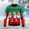 Christmas Santa Claus And Music Notes Christmas Ugly Sweater - Narides