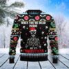 Christmas Skeleton With Santa Hat Awesome Ugly Sweater - Narides