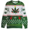 Christmas Weed Leaf Snowflake Ugly Sweater - Narides