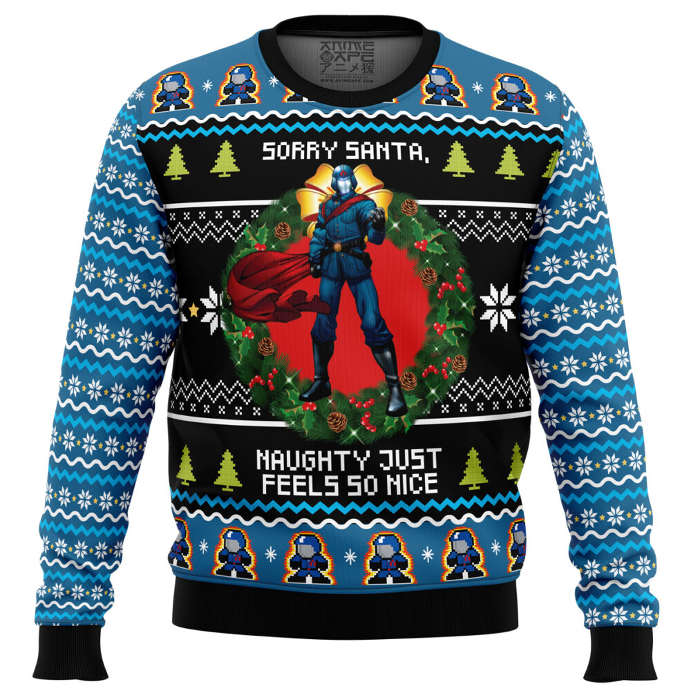 Cobra Commander Christmas Ugly Christmas Sweater - Holiday Jumper Sweatshirt - Narides