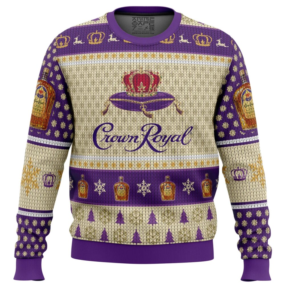 Crown Royal Whiskey Ugly Christmas Sweater - Holiday Jumper Sweatshirt - Narides