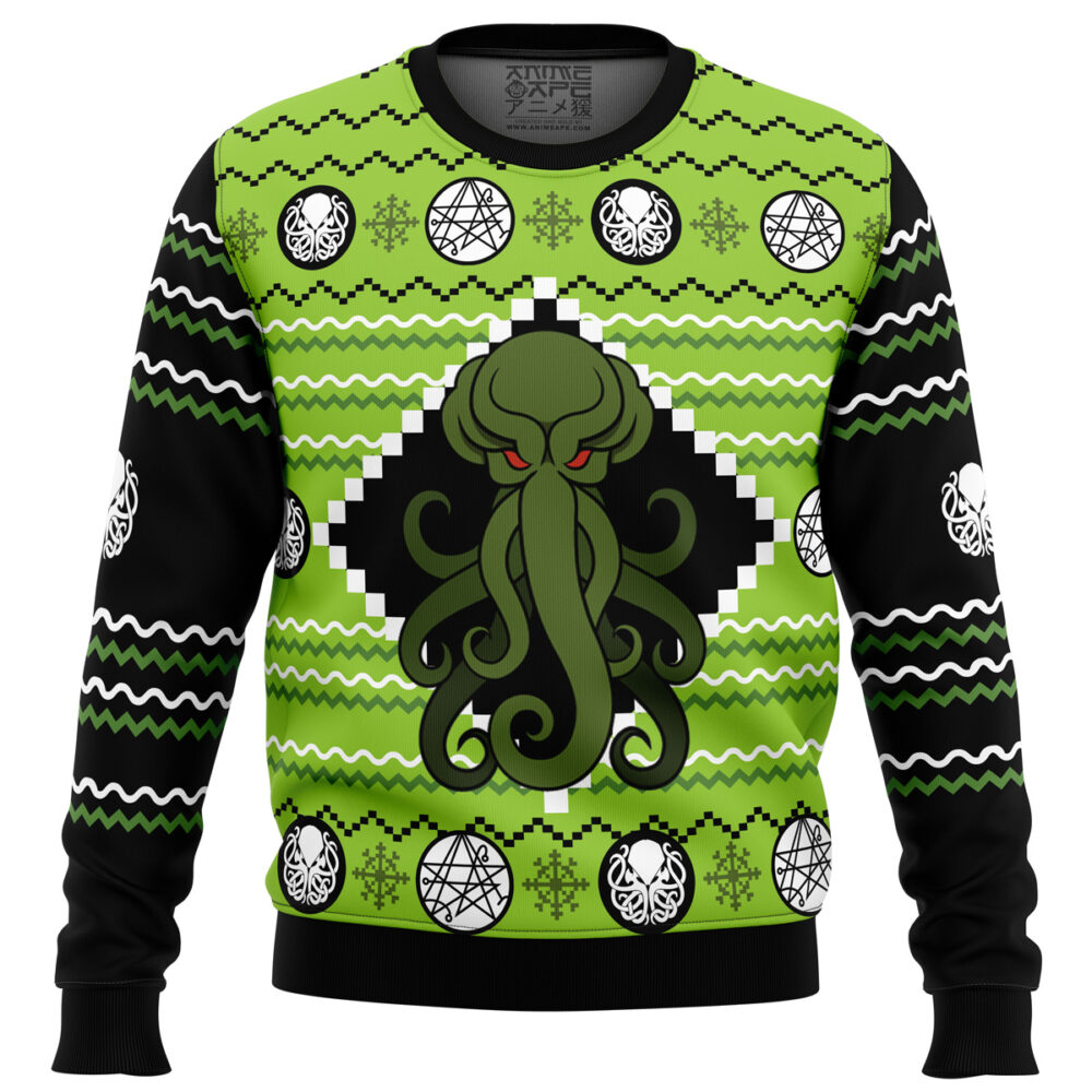 Cthulhu Ugly Christmas Sweater - Holiday Jumper Sweatshirt - Narides