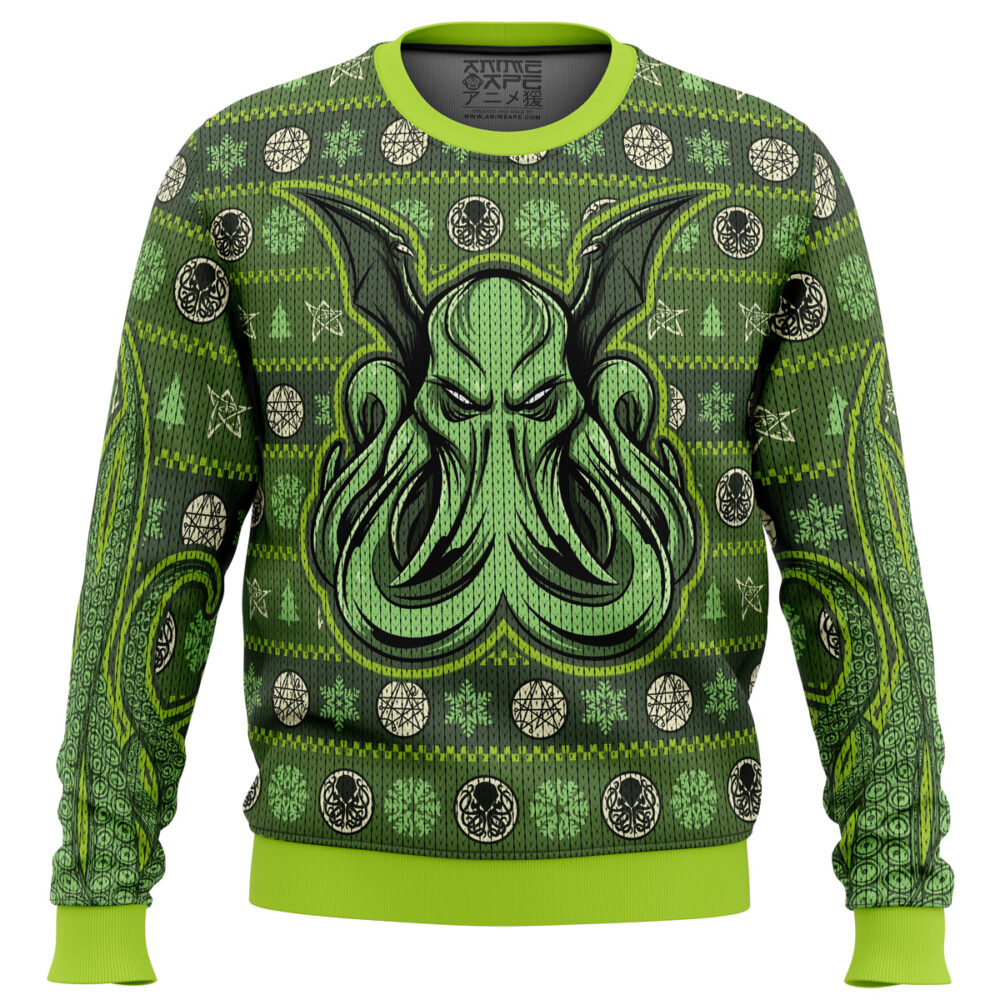 Cthulhu Ugly Christmas Sweater - Holiday Jumper Sweatshirt - Narides