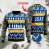 Custom Rank Us Air Force Christmas Awesome Ugly Sweater - Narides