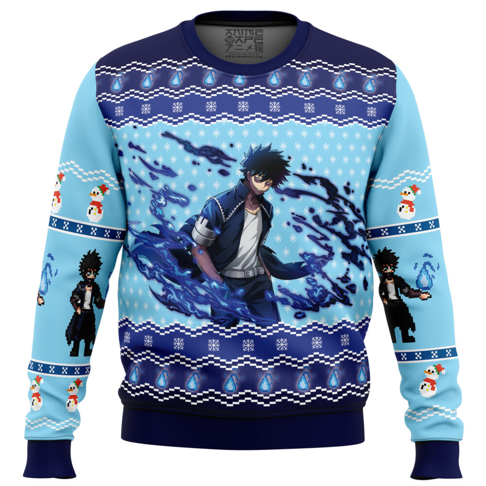 Dabi Blueflame My Hero Academia Ugly Christmas Sweater - Holiday Jumper Sweatshirt - Narides