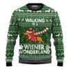 Dachshund Dog Walking In A Wiener Wonderland Christmas Jumper All Over Print Sweatshirt Christmas Christmas Jumper Ugly Sweater - Narides