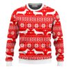 Dachshund Red White Christmas Pattern Christmas Jumper Ugly Sweater - Narides