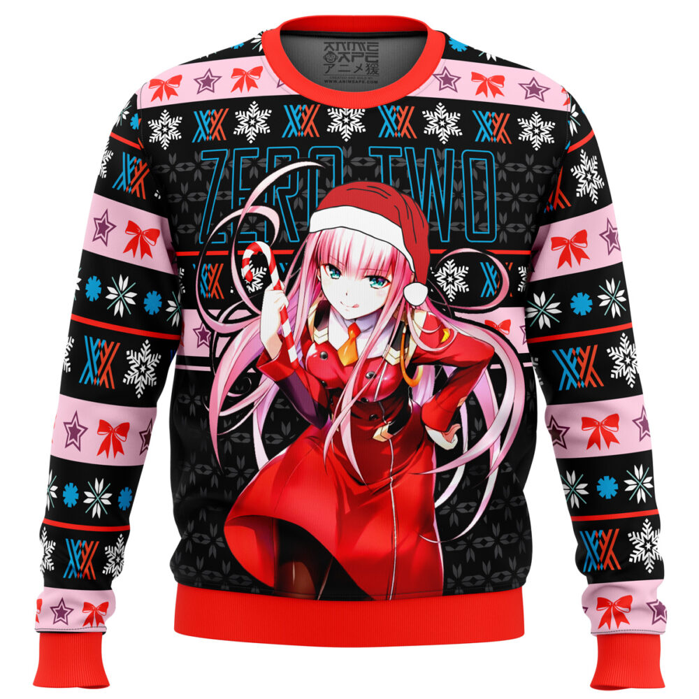 Darling in the Franxx Zero Two Ugly Christmas Sweater - Holiday Jumper Sweatshirt - Narides